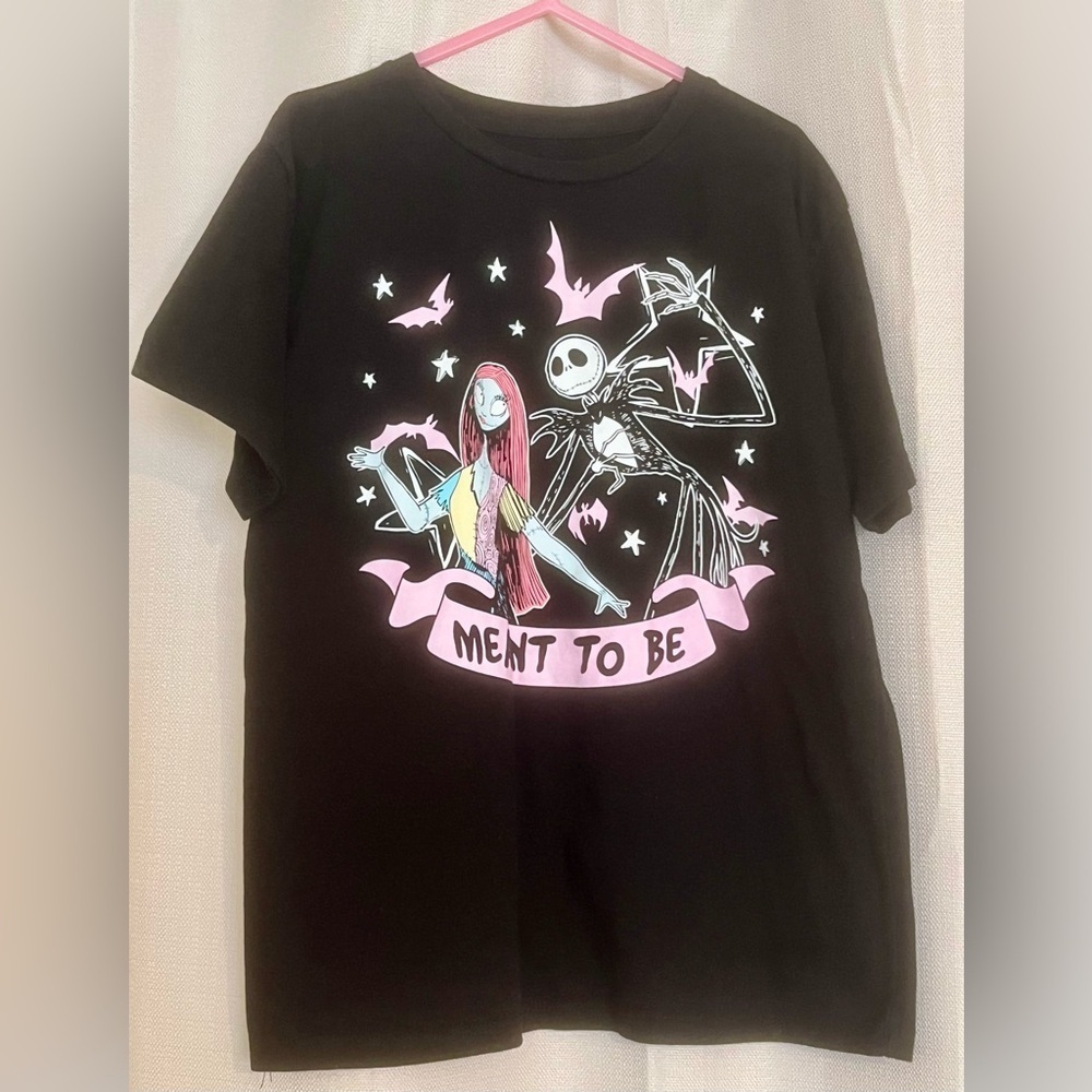 Disney Nightmare Before Christmas Jack & Sally “Meant To Be” Tee M 7–8